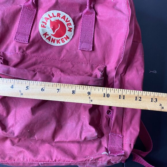 Fjallraven "Kanken" Maroon Backpack, 13" Laptop Sleeve -- Beat Up But Good - Picture 11 of 13